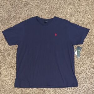 NWT U.S. Polo Assn. Navy Short Sleeve Tee with Red Logo